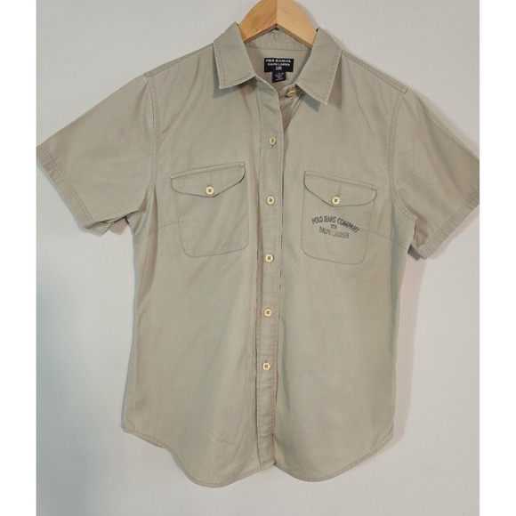 Ralph Lauren Tops - Vintage Polo Jeans Co Ralph Lauren Women's L Khaki Button Up Shirt Y2K